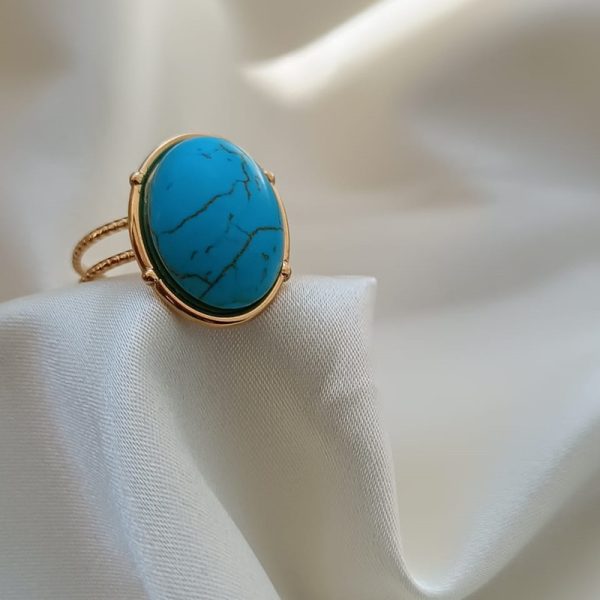 Bague En Arizona Turquoise en acier inoxydable