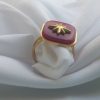 Bague Pierre North Star en Fuchsia en acier inoxydable