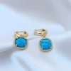 Boucles d'oreilles Baroques Turquoises en acier inoxydable