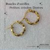 Boucles d'oreilles petits créoles Dorré en acier inoxydable