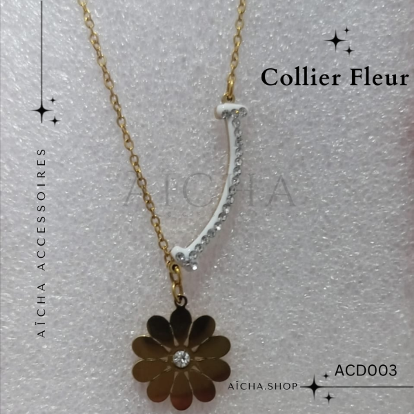 Collier Fleur en acier inoxydable